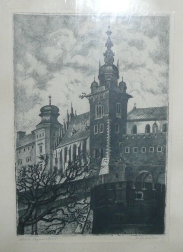 Dzieliński Kazimierz - Wieża Zygmuntowska, [Wawel, Kraków], akwaforta